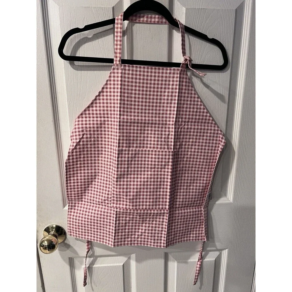 Chef Apron Lot Of 6 Child Sz M Ages 6-12 Gingham Craft Cooking Art Party New
